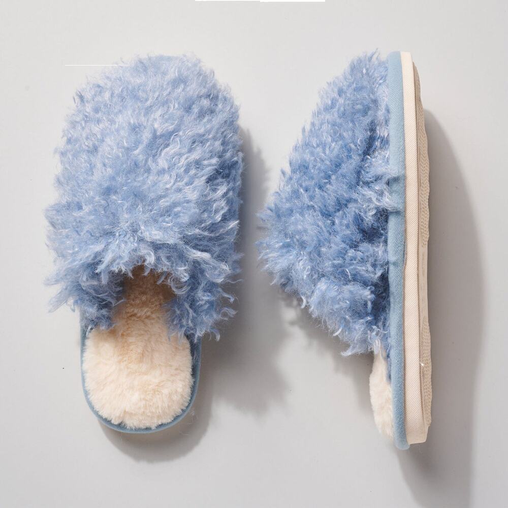 New Avenue Zoe Women's Solid Slip-on Cozy Fuzzy Slippers